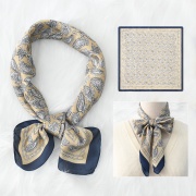 JESMARY - Khăn lụa họa tiết độc đáo viền xanh đen